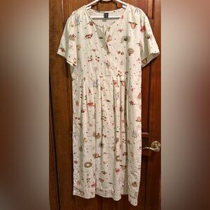 Lands’ End Garden Print Linen & Cotton Dress 14